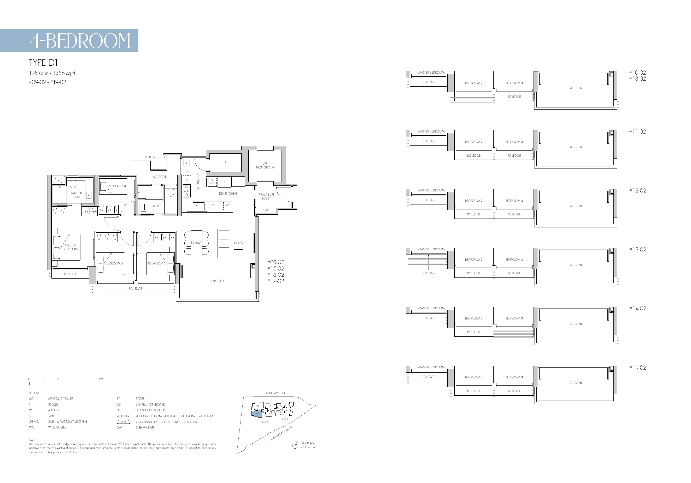 8@BT 4 Bedroom Type D1 · 1,356 sq ft floor plan
